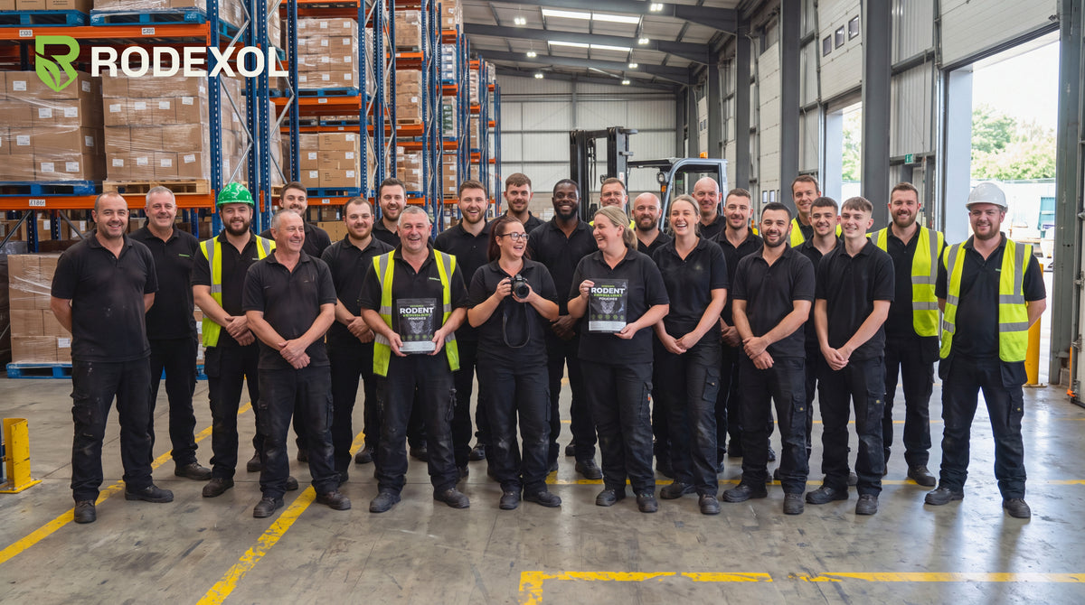Kleines Team beim Verpacken der Rodexol-Beutel