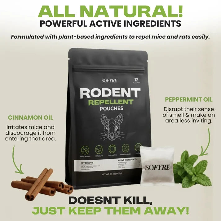 Mouse repellent pouches