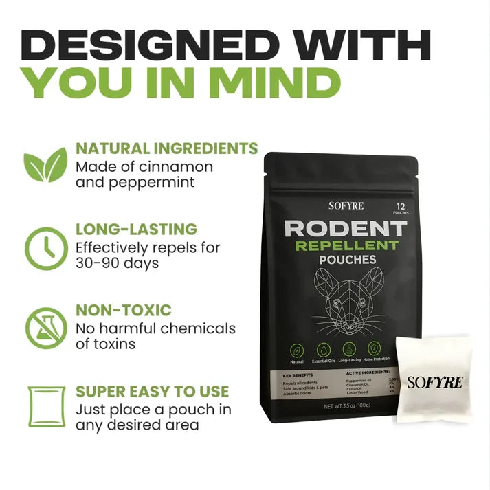 Mouse repellent pouches